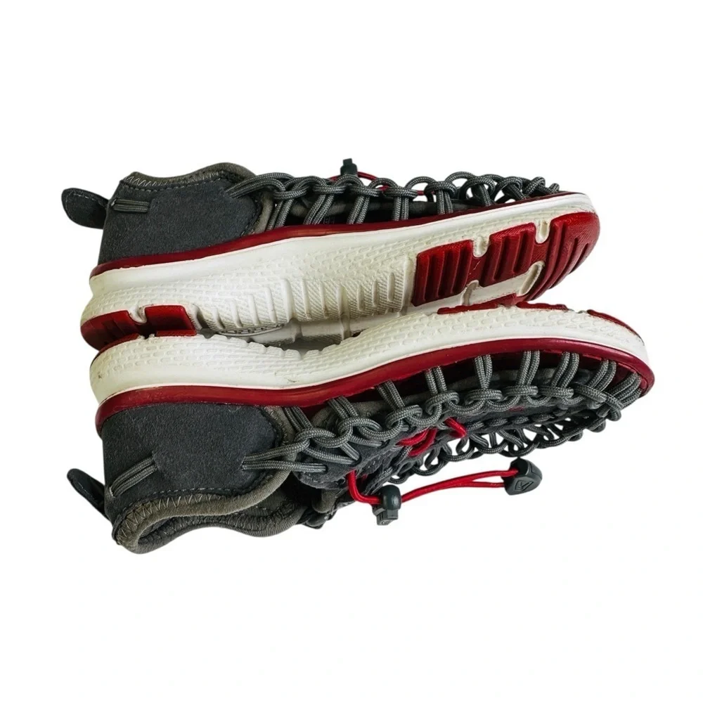 KEEN Uneek Gray Red Closed Toe Woven Sandals Big Boys Size 10
